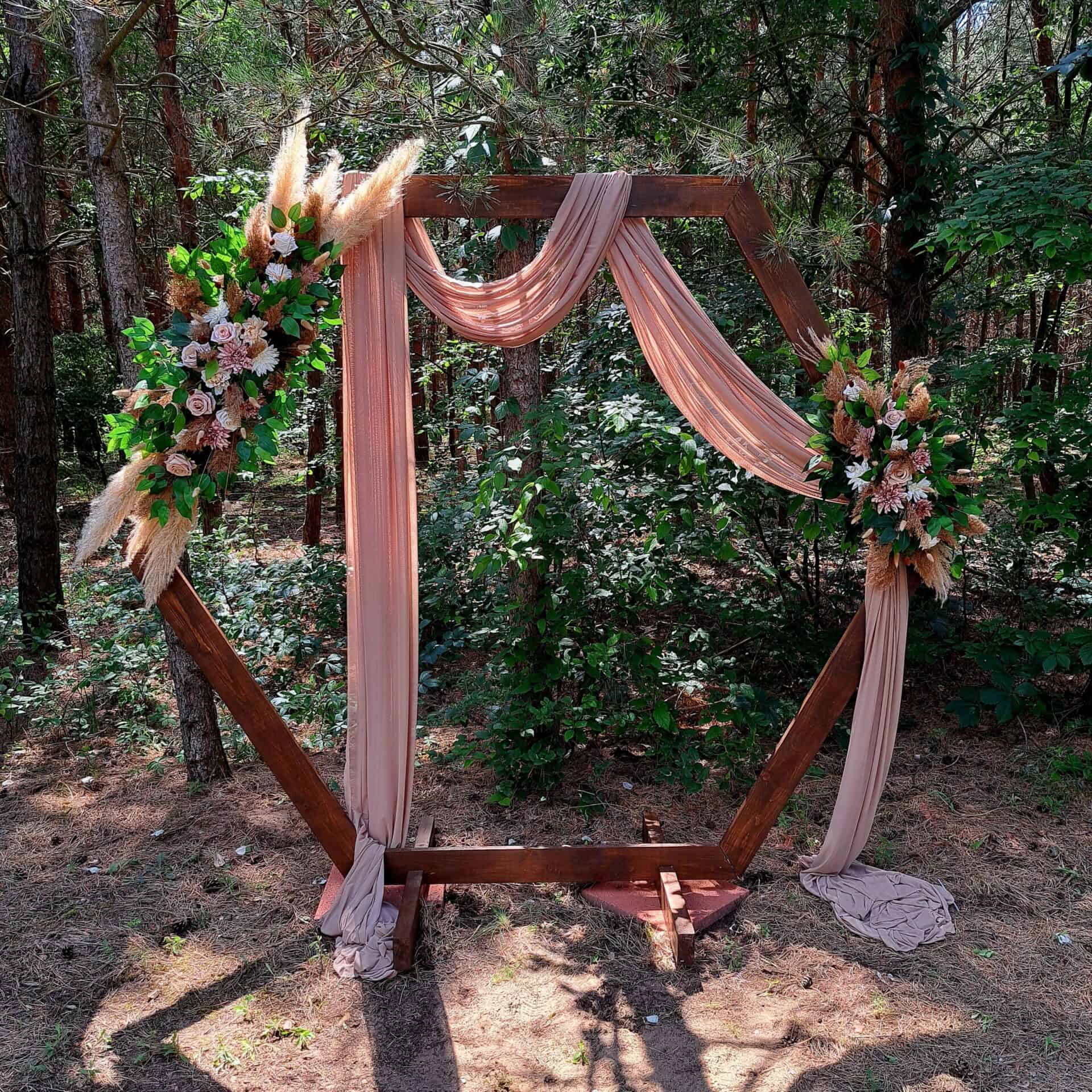 Hatszög boldogságkapu kávé, Szárazvirágos boldogságkapu dekor